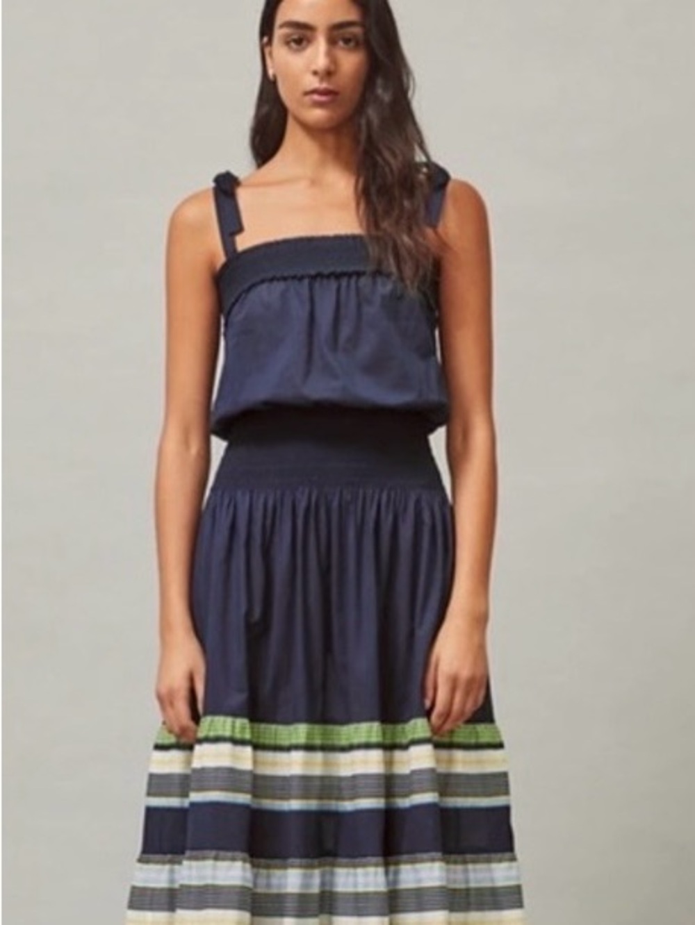 NWOT, Tory Burch Navy Striped Maxi Skirt